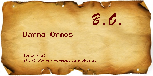 Barna Ormos névjegykártya